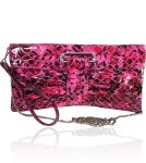 Designer Inspired Snakeskin Clutch Purse w/ Detachable Wristlet