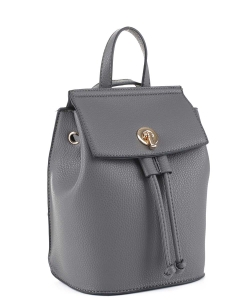 Fashion Convertible Drawstring Backpack 87646 Charcoal Gray
