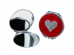 Fashionable Compact Mirrors w/ Lovely Heart Emblem