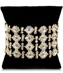 Voguish Multi-layer Bracelet Accented w/ Voluptuous Crystal Clear Rhinestones