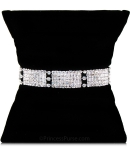 Elegant Silver-toned Bracelet Highlighted w/ Dazzling Crystal Clear Rhinestones