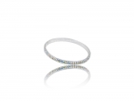 3" Stylish Silver-toned Bangles w/ Two Lines of Rainbow Rhinestones