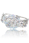 2.5" Super Fab Silver-toned Flower Bracelet Embellished w/ Stylish Rhinestones
