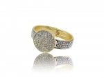 2.5" Cool Gold-toned Bangles Accented w/ Circle-shape Embellishment & Rhinestones