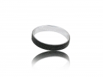 3" Stylish Silver-toned Bangles w/ Five Lines of Black Rhinestones