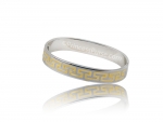 2.5" Stainless Steel Bracelets w/ Gold-toned Greek Key Design