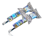 2" Fashion Hair Clips w/ stylish Bow Tie Embellishments