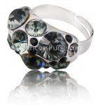 Fashionable Silver-toned Ring w/ Stunning Rhinestone Accent