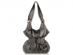 Designer Inspired Super Fab Hobo Handbag w/ Flower Embellishment on Front
