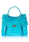 Designer Inspired Glamorous Tote Bag w/ Symmetrical Straps & Classy Pocket on Front