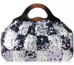 Designer Inspired Ultra Chic East/West Bag w/ Scintillating Sequence Embellishment
