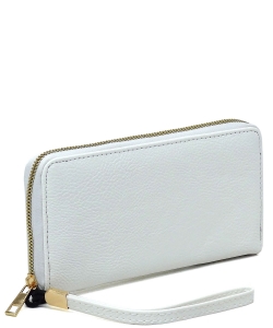 Fashion Zip Around Wallet Wristlet AD020 WHITE