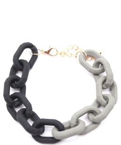 Round Chain Pattern Acrylic Bracelet BL700003 BLACK