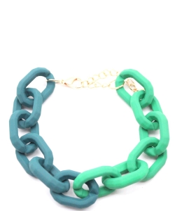 Round Chain Pattern Acrylic Bracelet BL700003 EMERALD