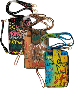 Pack of 6 Pieces Graffiti Print Phone Case And Wallet GP072