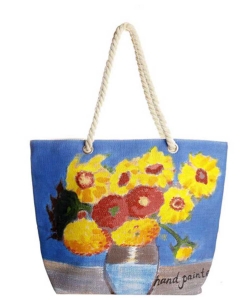 Flower Hand Painted Tote Bag HBG-103530