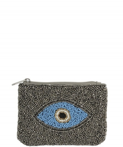 Fashion Eyelash Eye Seed Bead Zipper Bag HD-00221