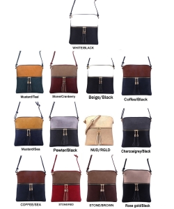 Dual Tone Fashion Zip Tassel Crossbody Bag  LP062