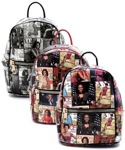 Package of 6 Pieces Magazine Cover Collage Backpack OA2729