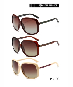 1 Dozen Pack Designer Inspired Women’s Polarized Fashion Sunglasses P3108