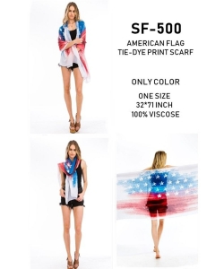6 Pieces American Flag Tie-Dye Print Scarf  SF-500