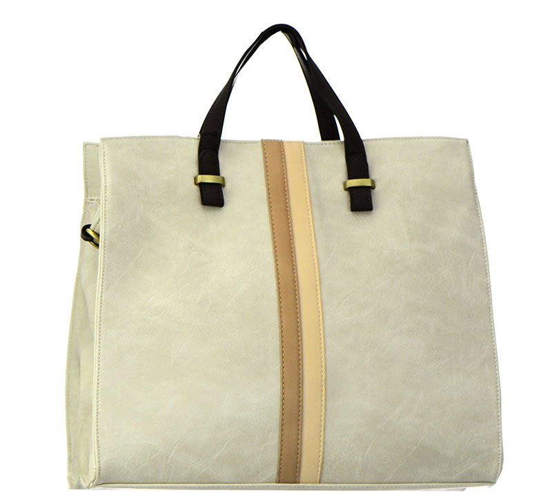 Faux Leather Tote Bag UN0052 37716 Offwhite