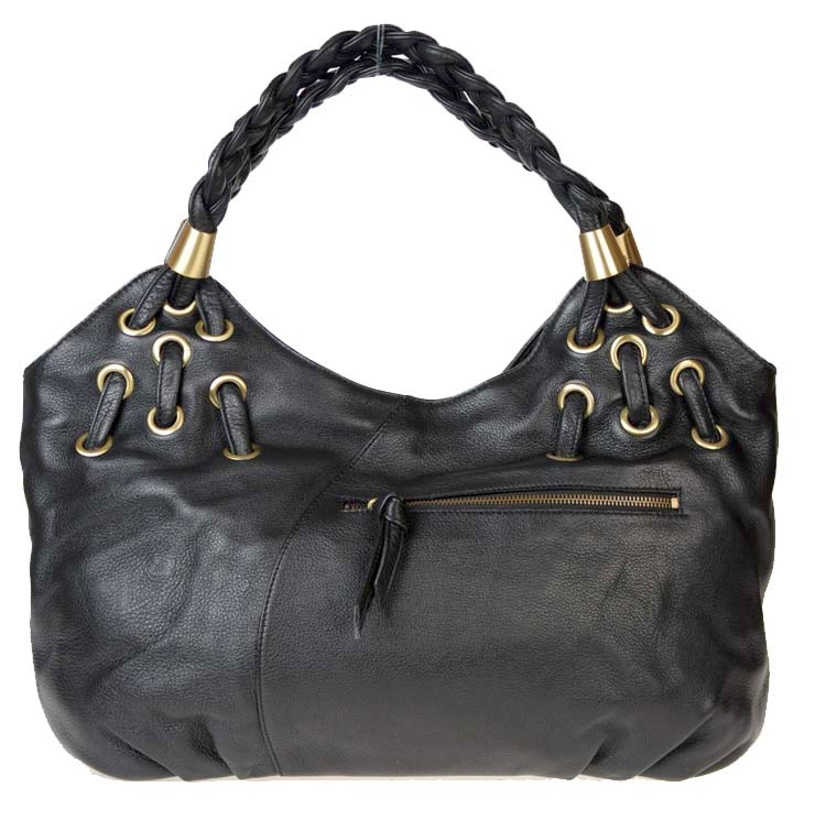 Designer Inspired Genuine Leather Handbag w/ Zipper pocket in Front ...