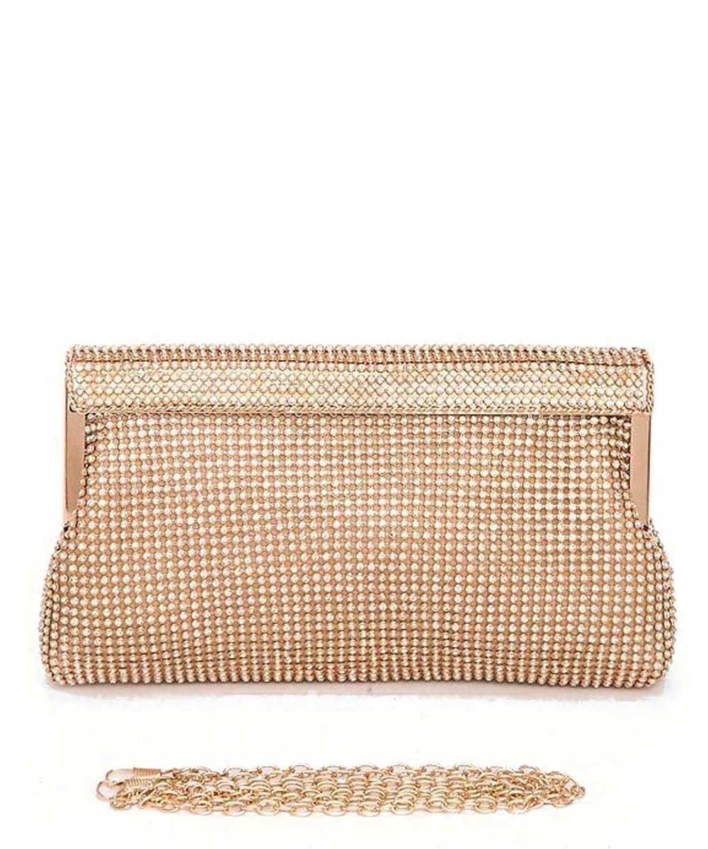 Mesh Soft Clutch Bag with Crystals 6117