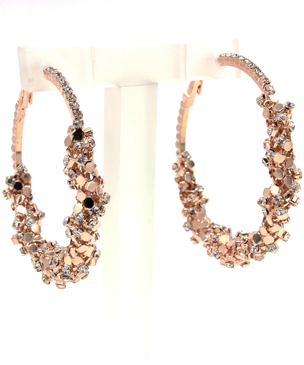Rhinestone Hoop Earrings EH300008