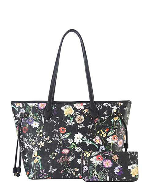 Designer 2in1 Floral Tote Bag Set FL8091W