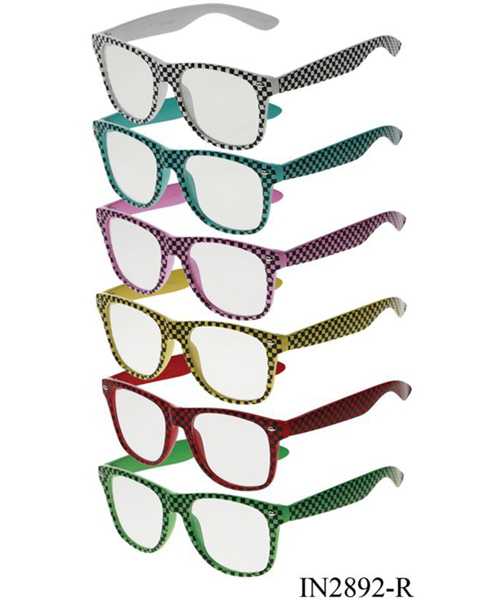 Package of 12 Pieces Magazine Print Clear Sunglasses IN2890-R