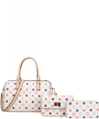 Smooth Monogram Duffel Bag Set 003-8092S