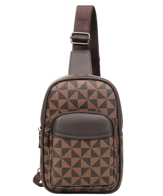 Monogram Zipper Design Sling Crossbody Bag 007-1070