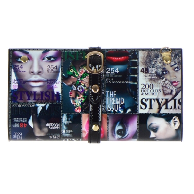 Magazine Print Design Clutch Wallet - WY314S - SB