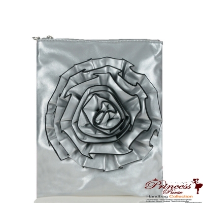 Designer Inspired Messenger Bag w/ Flower Embellishment