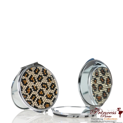 Leopard Print Compact Mirror