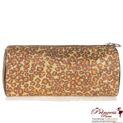 Cylinder Animal Print Cosmetic Bag