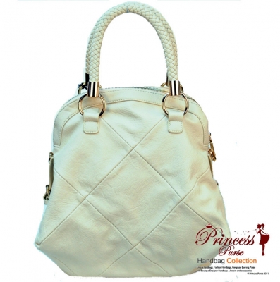 Urban Expressions Hand Bag with Gold Tone Trim and Diamond Pattern
