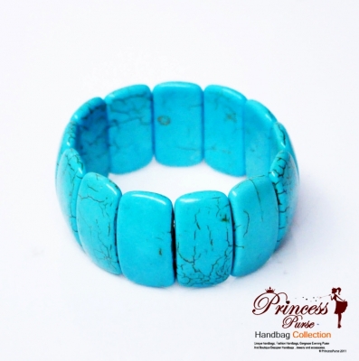 American Indian Inspired Turquoise Stone Stretch Bracelet