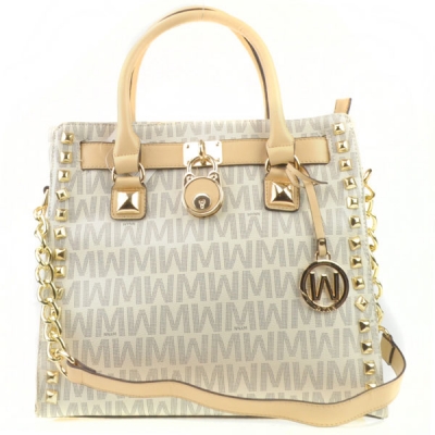 Logo Print Tote X27 30371 BEIGE TAN