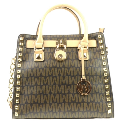 Logo Print Tote X27 30371 BROWN TAN