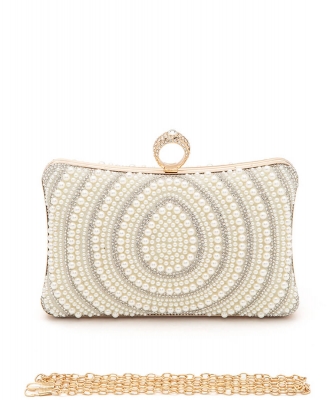 Crystal Rhinestone Statement Box Clutch 33464