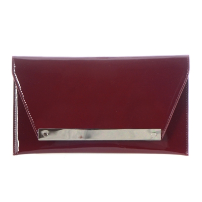 Patent Leather Clutch 34964 - Wine