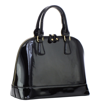 Patent Leather Handbag 35528 - Black