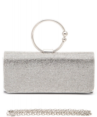 Circle Handle Rhinestone Evening Clutch Bag 453