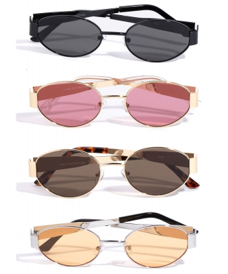 Thin Metal Oval Frame Sunglasses Set 5300SUN
