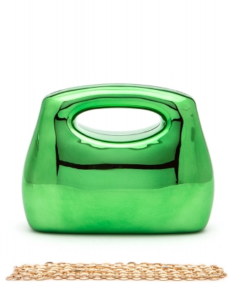 Metallic Ccb Molded Top Handle Box Clutch Bag 662-CCB