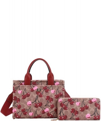 Fashion Cherry Monogram Shoulder Bag W/ Wallet 8YT-1260-W