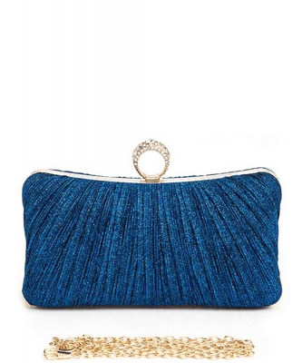 Pleated Metallic Box Clutch Bag 9060PP