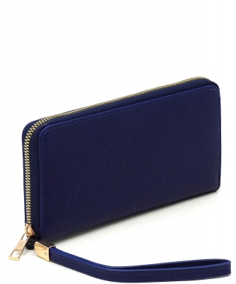 Fashion Zip Around Wallet Wristlet AD020 NAVY